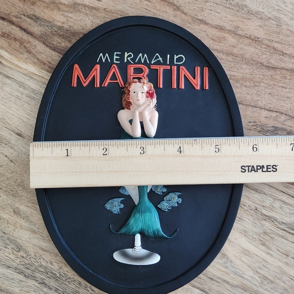 Vintage Mermaid Martini 3D Wall Plaque Bar Decor - Picture 8 of 14
